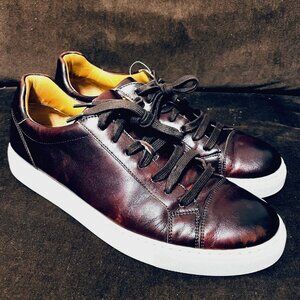 Magnanni 22788 Leather Low Top Sneaker Shoes Men's Size 11 M Dark Brown Lace Up